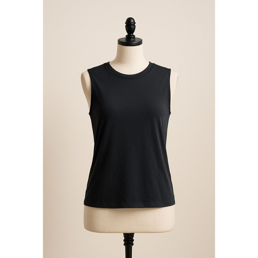 Athleta Dark Grey Draped Back Sleeveless Top Size S